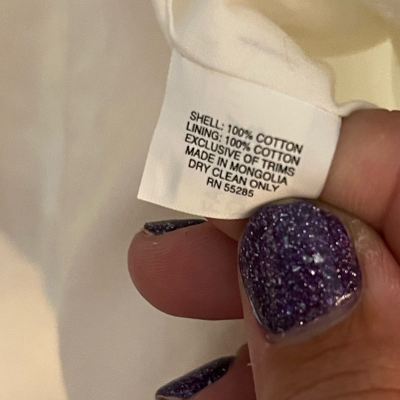 Express Women’s White Vintage Jacket Y2K Cotton Eyelet Material - Picture 3 of 5